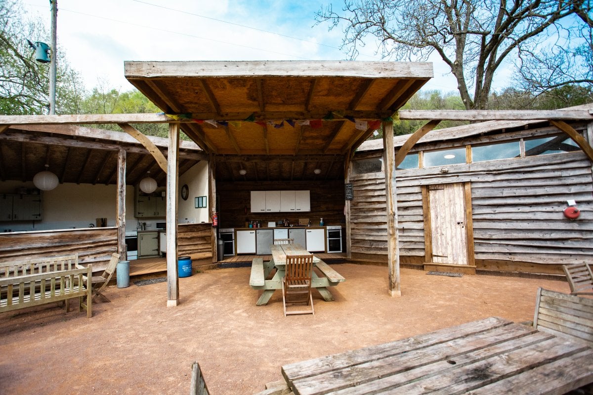 Main deck and kitchens at Hidden Valley Yurts